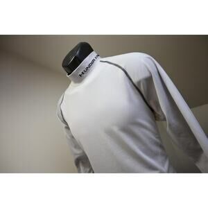 Under Armour Mock TurtleNeck Fitted Gym Shirt ColdGear Gray Mens Large